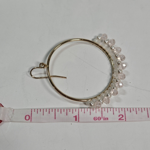 Beaded Hoop Dangle Earrings - Picture 2 of 2